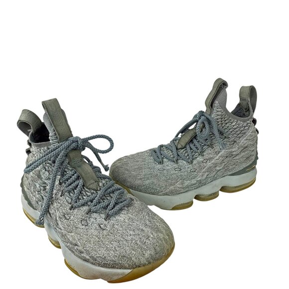 NIKE Lebron XV 922811-005 Wolf Grey Metallic Gold Sneakers - Picture 8 of 10